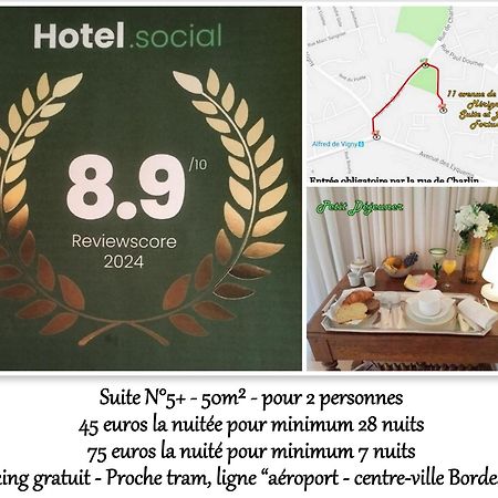 Le Fortuny - 3 Suites, 2 Apparts, 1 Chambre - Proche Tram Ligne Aeroport Et Parking Gratuit Mérignac Buitenkant foto